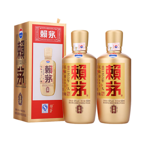 賴茅茅臺股份 醬香型白酒 婚宴送禮 商務宴請 自飲收藏 53度 500mL 2瓶 賴茅金樽 雙支