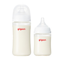 Pigeon 貝親 嬰兒寬口徑玻璃奶瓶套裝160ml+240ml（適合0-6個(gè)月）