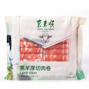 中華老字號，東來順  內(nèi)蒙古羔羊厚切肉卷 500g/袋*4件