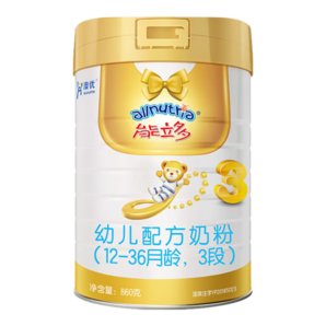 澳優(yōu)（Ausnutria）荷蘭進口能立多（原能力多）幼兒配方奶粉3段（12-36個月）860g