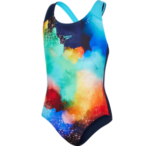 速比濤（Speedo）經(jīng)典競速抗氯柔軟貼合時尚女童連體泳衣 807386C278  海藍(lán)/藍(lán) 30