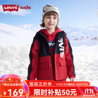 Levi's 李維斯 兒童外套加絨秋冬款男女童工裝風衣童裝防風夾克 正黑色 （偏窄建議拍大一碼） 150/72(M)