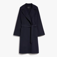 WEEKEND MaxMara Weekend Max Mara【甄選惠享】 女裝綿羊毛系帶大衣5016033906 深藍(lán)色 38