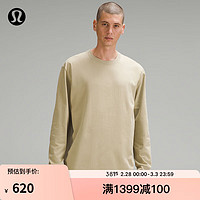 lululemon 丨Heavyweight 男士棉質(zhì)針織長袖 T 恤 LM3FBTS 指南針卡其色 XS