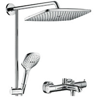 hansgrohe 漢斯格雅 飛雨系列 26777007S 淋浴花灑套裝+境雨手持花灑 鍍鉻