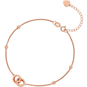 周六福（ZLF） 18K金手鏈環(huán)環(huán)相扣系列玫瑰金簡約雙環(huán)彩金手飾 黃色-16cm+2.5cm（1.51-1.61g）