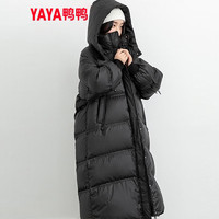 YAYA 鴨鴨羽絨服 鴨鴨（YAYA）女士長(zhǎng)款羽絨服  黑色 M