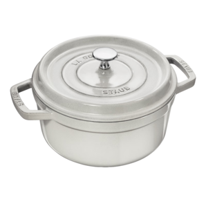 琺寶（staub）法國(guó)進(jìn)口琺瑯鑄鐵鍋松露白平底鑄鐵鍋雙耳煲湯鍋家用燉鍋炒鍋 圓形燉鍋松露白 22cm