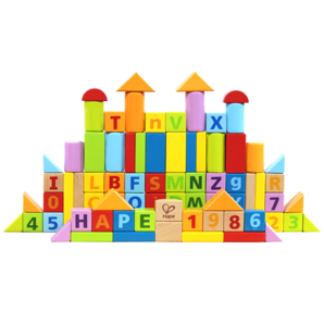 Hape木質積木 大顆粒桶裝木頭寶寶拼裝玩具1-3歲男孩女孩兒童禮物 E8402 80粒桶裝數(shù)字積木