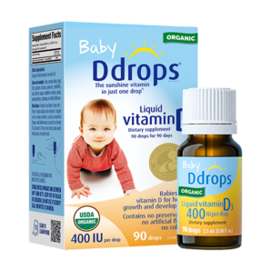 Ddrops滴卓思 嬰幼兒維生素D3滴劑vd 營養(yǎng)輔食15天-1歲400IU 2.5ML/瓶