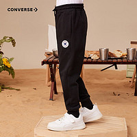 CONVERSE 匡威 兒童純棉運動長褲 正黑色-春秋毛圈