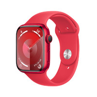 Apple 蘋果 Watch Series 9 智能手表 GPS+蜂窩網(wǎng)絡(luò)款 45mm 紅色鋁金屬表殼 紅色橡膠表帶 M/L