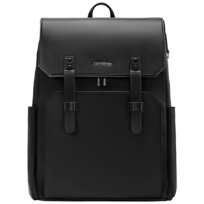 Samsonite新秀麗雙肩包男書包 輕奢牛皮革翻蓋商務(wù)電腦包NV0*1 黑色