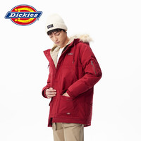 Dickies 帝客 羽絨服 迷彩印花撞色秋冬男式灰鴨絨厚外套9482 磚紅色 L