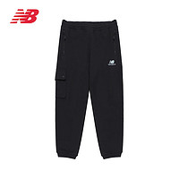 new balance 運(yùn)動(dòng)褲舒適透氣運(yùn)動(dòng)長(zhǎng)褲男女休閑褲束腳舒適工裝直筒長(zhǎng)褲 女款-含棉 AWP23305-BK S