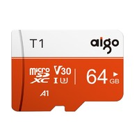 aigo 愛國者 T1 Micro-SD存儲卡 64GB（UHS-I、V30、U3、A1）