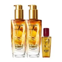 L'OREAL PARIS 小金瓶護發(fā)精油100ml×2+小紅瓶30ml（贈玻尿酸洗/護100ml×2+精油50ml）