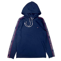 TOMMY HILFIGER 男士經(jīng)典logo連帽衛(wèi)衣09T4256 深藍(lán)色 S