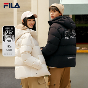 FILA 斐樂官方情侶短款羽絨服冬季寬松運動上衣保暖男女加厚外套