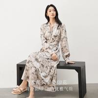 DUIBAI 對(duì)白 女士秋裝水墨印花連衣裙