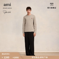 ami 紅色愛(ài)心刺繡棉質(zhì)休閑長(zhǎng)袖T恤