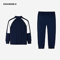 CONVERSE 匡威 兒童裝秋季衛(wèi)衣長褲套裝男童半高領(lǐng)套頭衛(wèi)衣長褲運動2件套 藏青藍