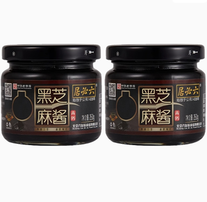 中華老字號(hào)！六必居 高鈣純黑芝麻醬 150g*2瓶