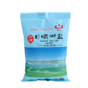 察爾汗日曬湖鹽食用鹽 加碘400g*10袋（共4000g）