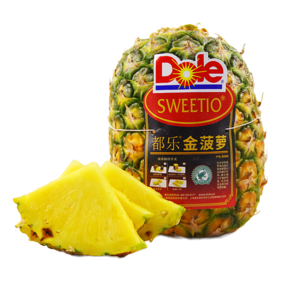 都樂Dole 進口無冠金菠蘿 2只裝 金菠蘿 單果900g