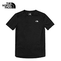 THE NORTH FACE 北面 速干T恤短袖男棉感吸濕排汗夏季戶外半袖 JK3/黑色 S/165