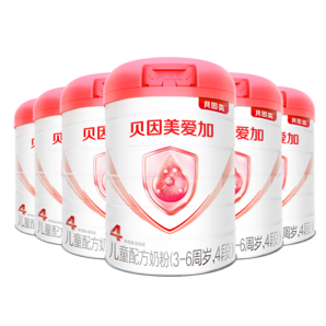 貝因美愛加3-6歲兒童成長(zhǎng)奶粉調(diào)制乳粉4段800g*6罐 增強(qiáng)免疫含乳鐵蛋白