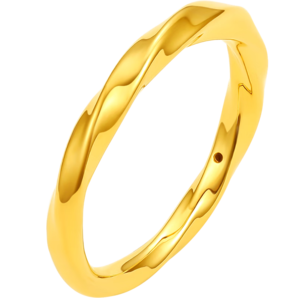 周六福5D硬金黃金戒指女莫比烏斯環(huán)生日禮物計(jì)價(jià)A019631 12號(hào) 約1.3g 