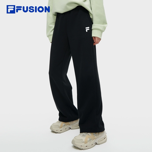 FILA FUSION斐樂潮牌針織情侶加絨長(zhǎng)褲2024秋新款寬松男女休閑褲