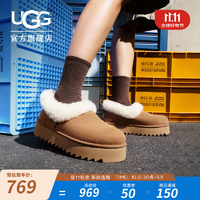 UGG秋季新款女士時(shí)尚舒適茸茸毛鞋領(lǐng)厚底休閑便鞋雪地靴 1166733 CHE | 栗色 37