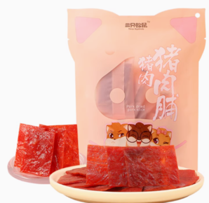 88VIP！Three Squirrels 三只松鼠 豬肉脯 原味 160g