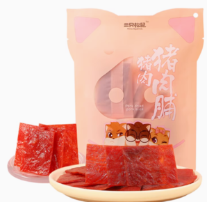 88VIP！Three Squirrels 三只松鼠 豬肉脯 原味 160g