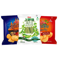 Oishi 上好佳 田園薯片12g*2（番茄味+烤肉味）+荷蘭豆14g 休閑零食組合