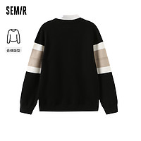 Semir 森馬 針織衫男季時尚拼接潮流舒適休閑風(fēng)毛衣假兩件上衣