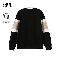 Semir 森馬 針織衫男季時(shí)尚拼接潮流舒適休閑風(fēng)毛衣假兩件上衣