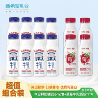 NEW HOPE 新希望 今日鮮奶鋪255ml*8+草莓牛乳255ml*4