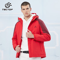 TECTOP 探拓 三合一戶外服男抓絨內(nèi)膽防風(fēng)登山滑雪服 男款中國(guó)紅 X