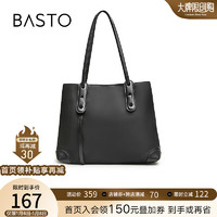 BASTO 百思圖 時髦休閑大容量托特包單肩包女X3259DX3 黑色 F