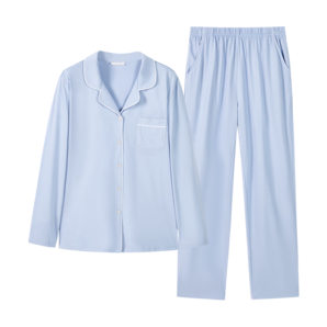 都市麗人女士家居服套裝秋季薄款內(nèi)衣針織棉長(zhǎng)袖長(zhǎng)褲睡衣套裝2H31E7