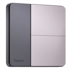 Aqara綠米聯(lián)創(chuàng)智能開關卡農(nóng)撞色單零火通用可接入HomeKit 已接入米家 雙鍵-皓月銀-單零火通用