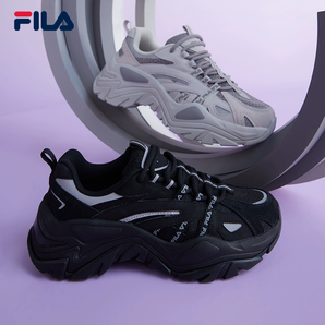 FILA 斐樂魚刺SOFIA老爹鞋女鞋厚底增高時尚休閑鞋秋季反光運(yùn)動鞋