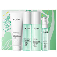 FRANIC 法蘭琳卡 蘆薈護(hù)膚套裝 水潤(rùn)煥活禮盒（潔顏膏100g+保濕乳液100g+菁萃水100g+精華液38g）（贈(zèng) 山茶花煙酰胺面膜*3片）