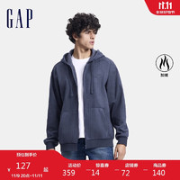 Gap 蓋璞 男女裝仿麂皮搖粒絨刺繡logo連帽衛(wèi)衣 637698