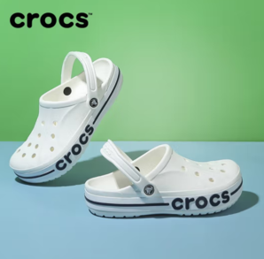 crocs 卡駱馳 中性沙灘洞洞鞋 205089-126 白/深藍(lán)