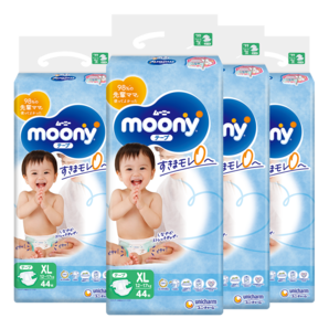 尤妮佳（MOONY）暢透系列紙尿褲新升級透氣干爽大號尿不濕XL44*4包 12-17kg