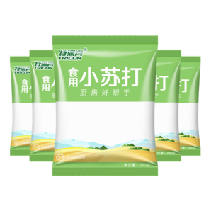 特瑞肯（TRICON）廚房食用小蘇打粉200g*5袋烘焙餅干發(fā)面飲品清潔祛污調(diào)味品送禮